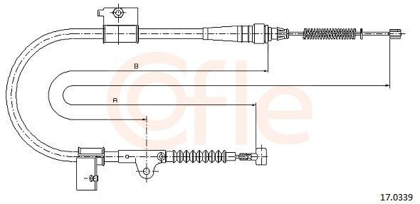 Трос стоянкового гальма задній лівий Cofle 170339 ціна, від 24.61 USD