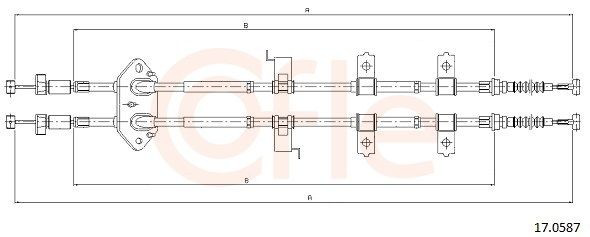 Трос ручного гальма задній, правий/лівий Cofle 170587 ціна, від 30.27 USD