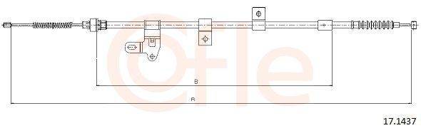 Трос стоянкового гальма задній правий Cofle 171437 ціна, від 22.56 USD