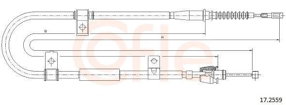 Трос стоянкового гальма задній правий Cofle 172559 ціна, від 14.79 USD
