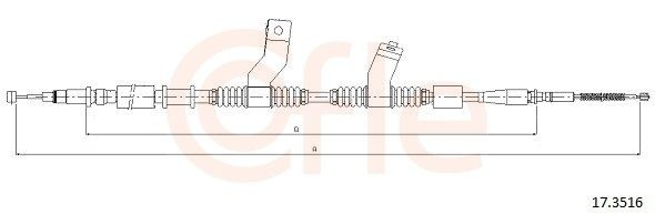 C70041D Japan Cars Трос ручного гальма задній, правий