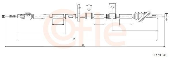 Трос стоянкового гальма задній правий Cofle 175028 ціна, від 24.19 USD