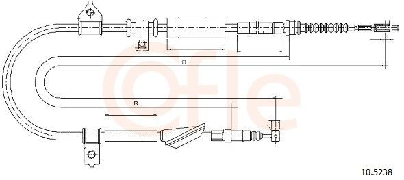 Трос ручного гальма задній, правий SPB000370 Land Rover