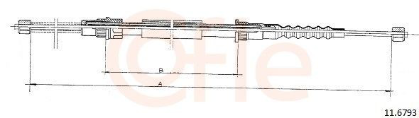 Трос стоянкового гальма задній правий Cofle 92116793 ціна, від 5.86 USD
