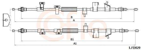 Трос ручного гальма задній, правий/лівий Cofle 921FD029 ціна, від 41.89 USD
