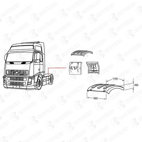 Крило заднє (TRUCK) Renault (RVI) 7420936772 ціна, від 25.02 USD