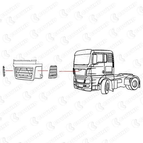 TGX161 Covind Дефлектор кабіни, TRUCK