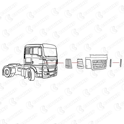 TGX164 Covind Дефлектор кабіни, TRUCK