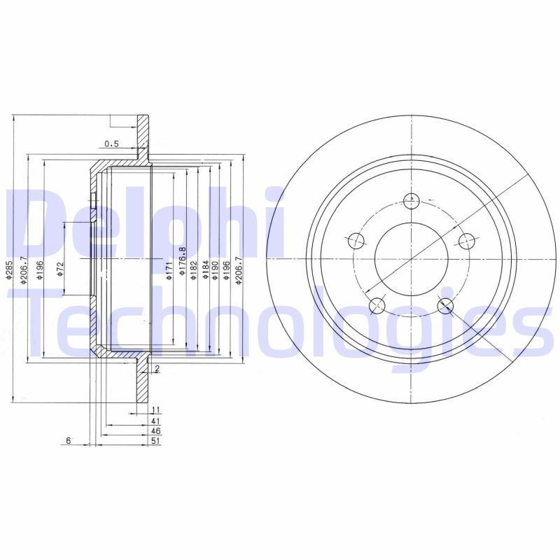 Купити BG3073 Delphi Диск заднього гальма