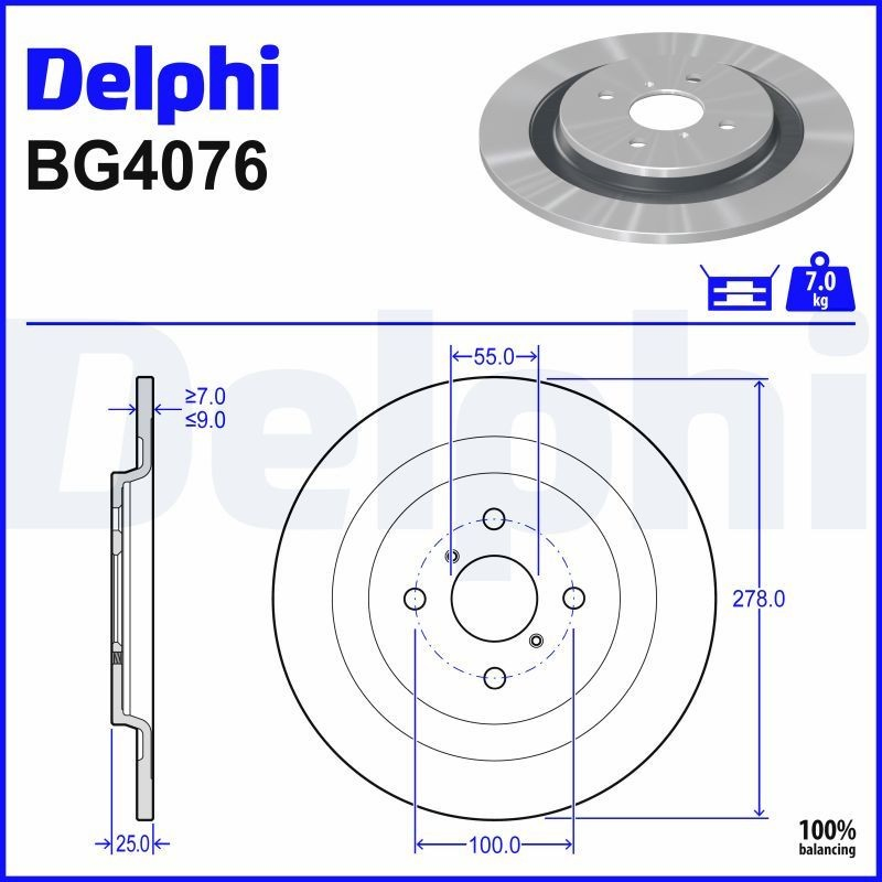 Купити BG4076 Delphi Диск заднього гальма