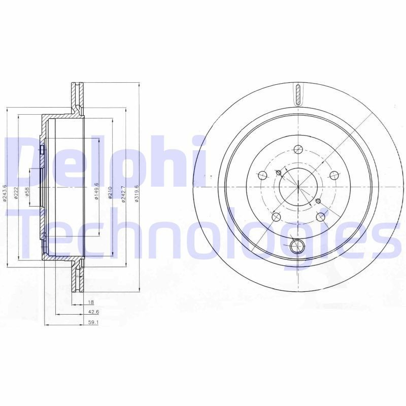 Купити BG4267 Delphi Диск заднього гальма