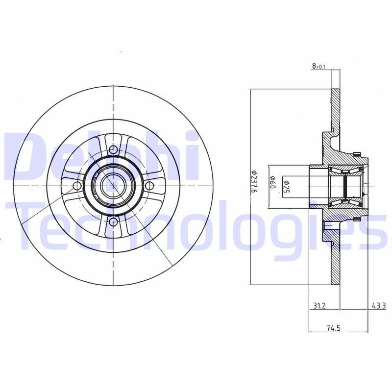 Купити BG9025RS Delphi Диск заднього гальма