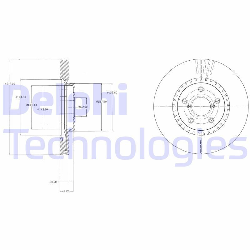 Диск переднього гальма Delphi BG9074 ціна, від 76.56 USD