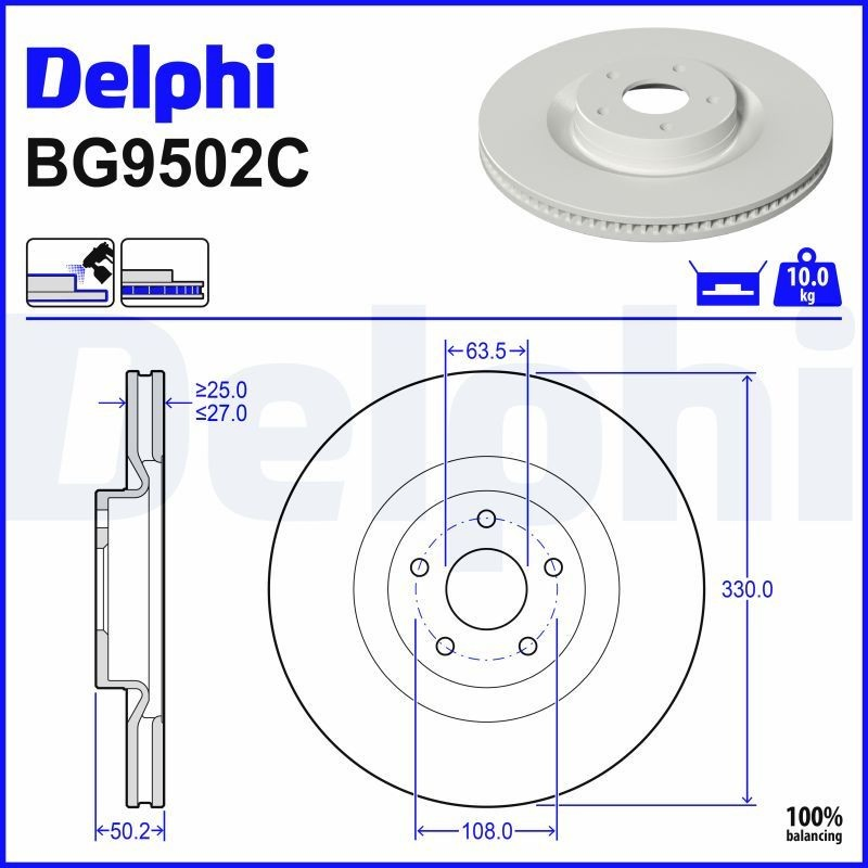 Купити BG9502C Delphi Ротор гальмівний