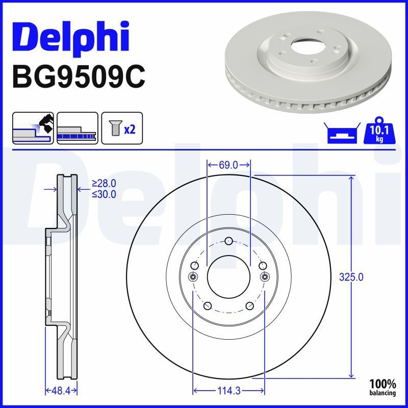 Гальмівні диски передні BR10069C Kavo Parts