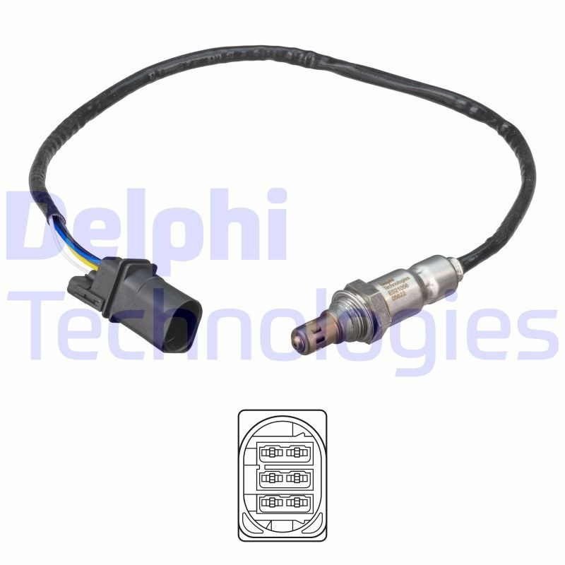 Лямбдазонд, датчик кисню до каталізатора Delphi ES2105612B1 ціна, від 44.06 USD