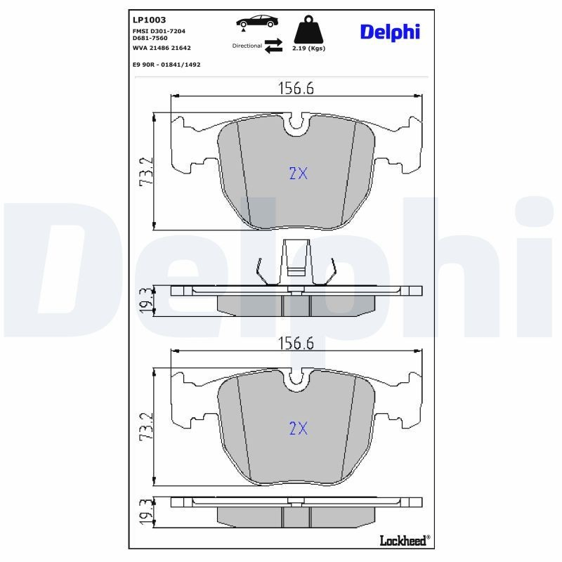 Гальмівні колодки Delphi LP1003 ціна, від 29.32 USD