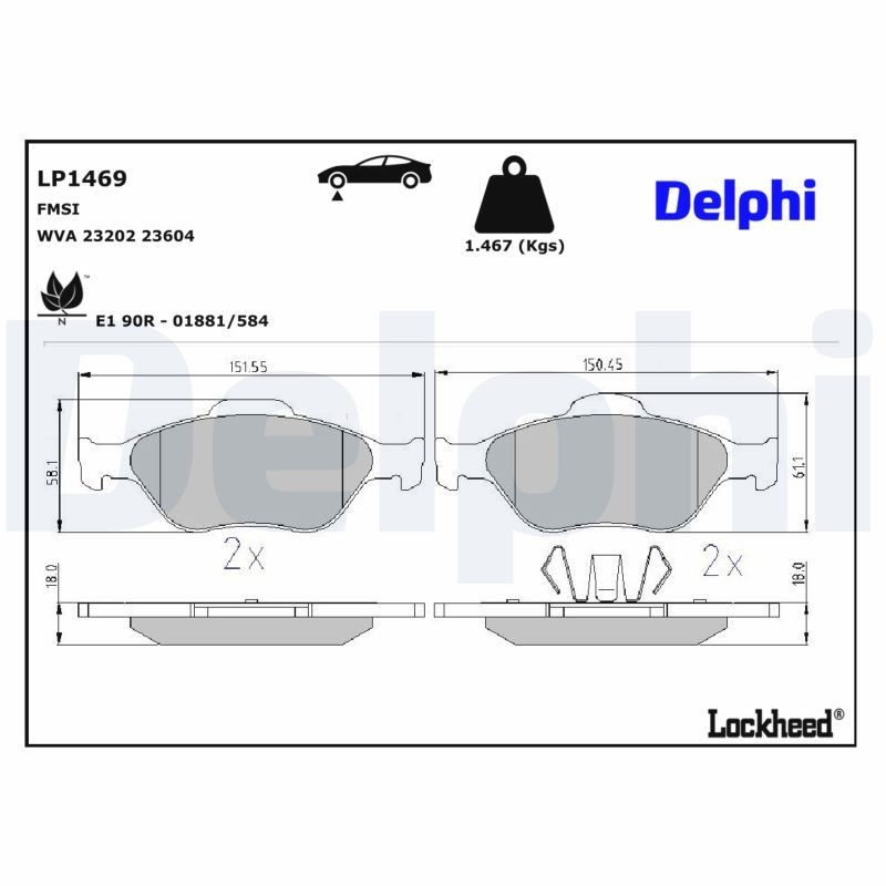 Тормозні колодки Delphi LP1469