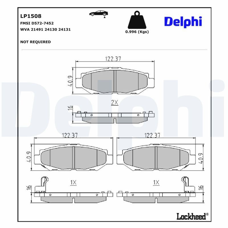 Купити LP1508 Delphi Задні колодки