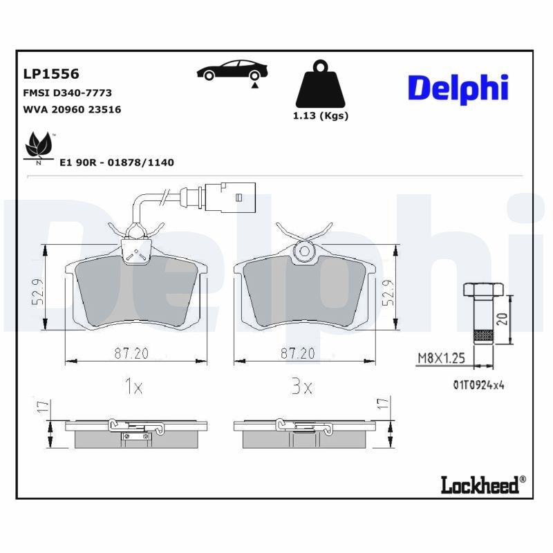 Купити LP1556 Delphi Задні колодки