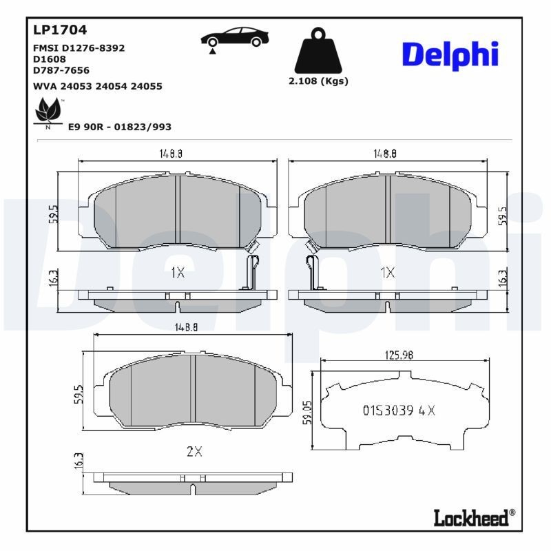Тормозні колодки Delphi LP1704