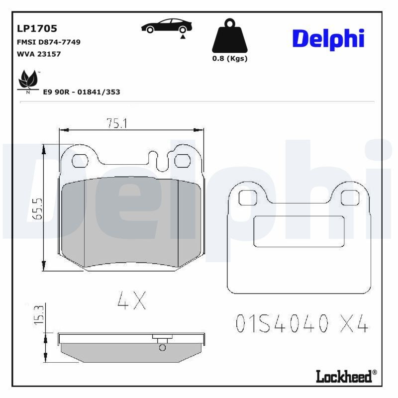Купити LP1705 Delphi Задні колодки