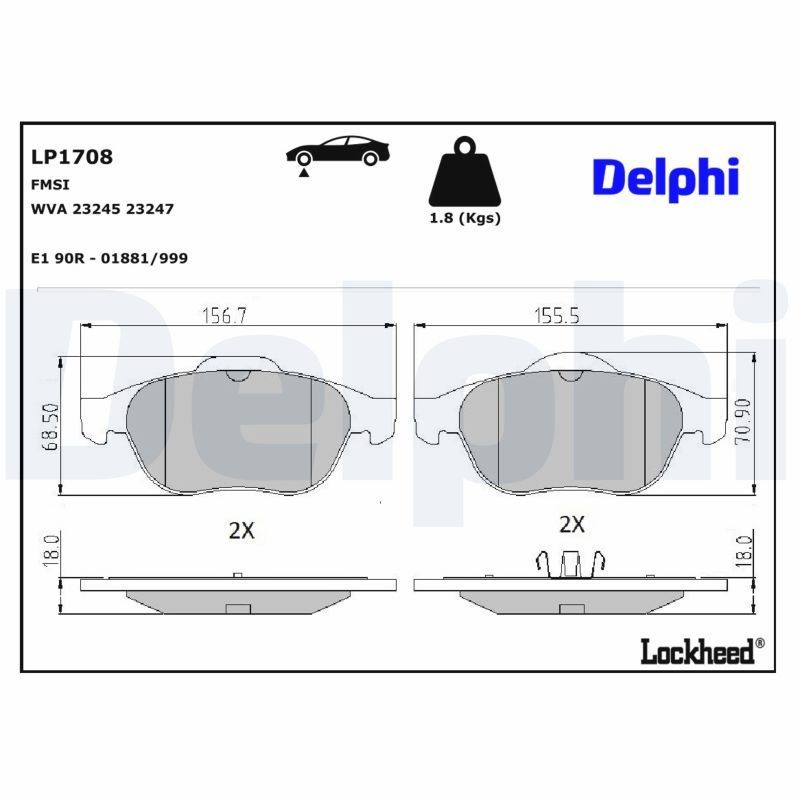 Тормозні колодки Delphi LP1708