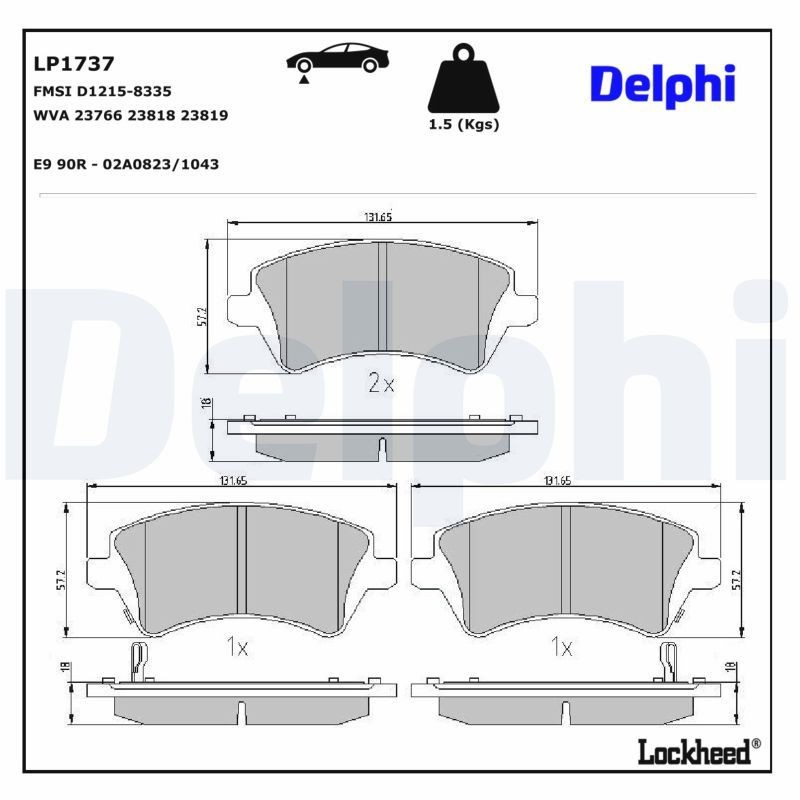 Гальмівні колодки Delphi LP1737 ціна, від 21.63 USD