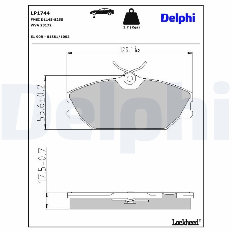 Купити LP1744 Delphi Колодки гальмівні передні, дискові