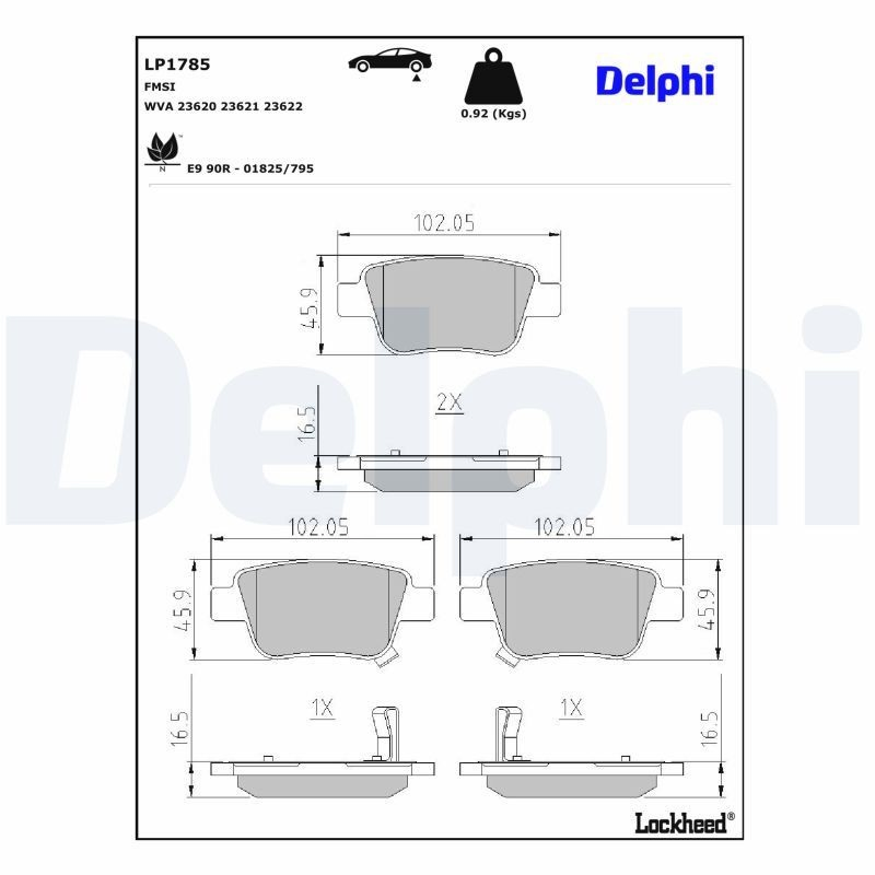 Задні гальмівні колодки Delphi LP1785 ціна, від 13.74 USD