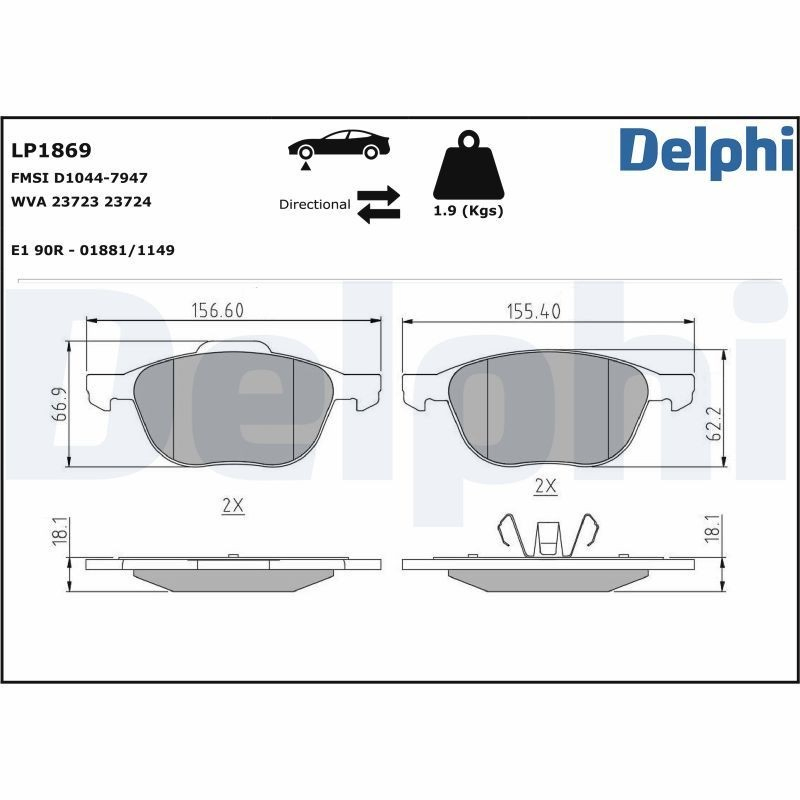 Тормозні колодки Delphi LP1869