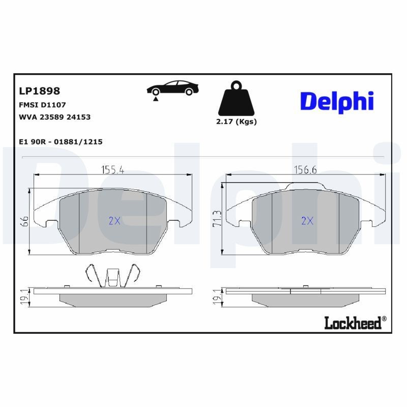 Купити LP1898 Delphi Колодки гальмівні передні, дискові