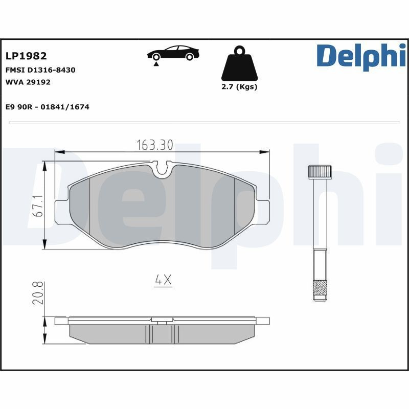Гальмівні колодки Delphi LP1982 ціна, від 34.96 USD