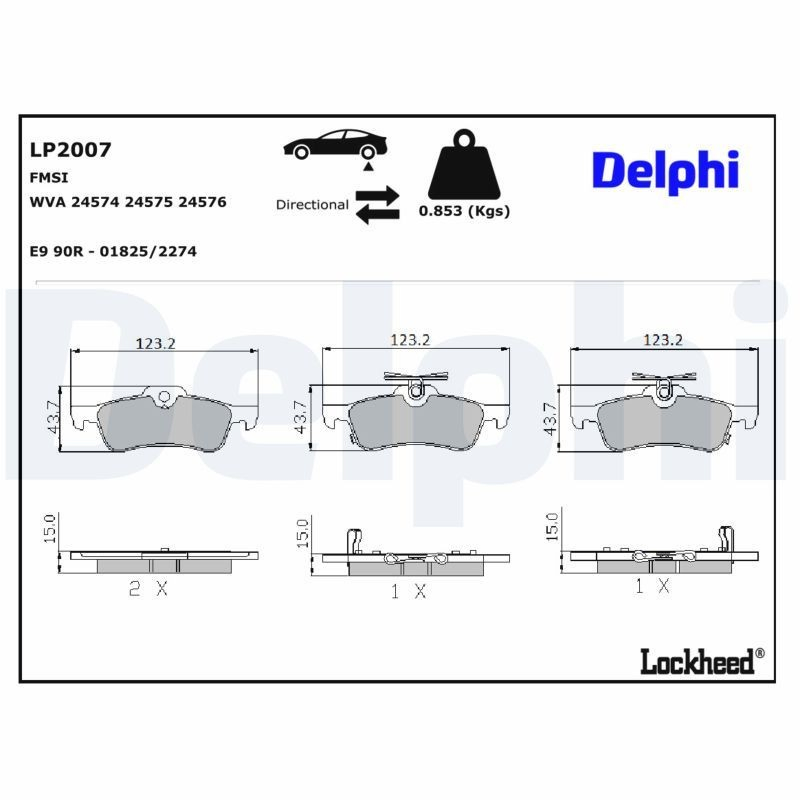 Купити LP2007 Delphi Задні колодки