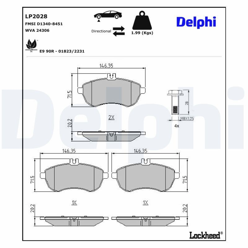 Тормозні колодки Delphi LP2028