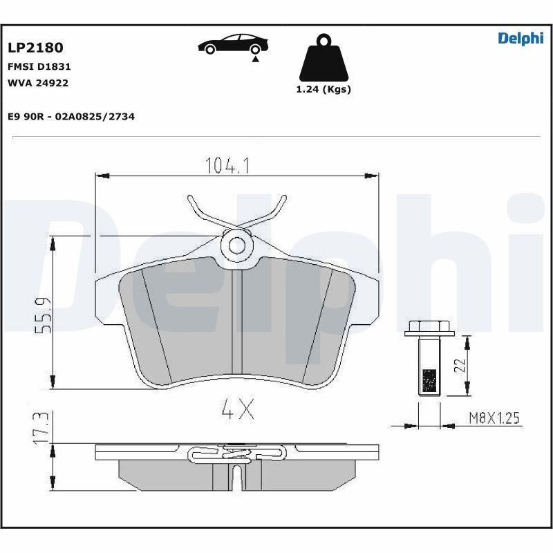 Задні гальмівні колодки LP2180 Delphi