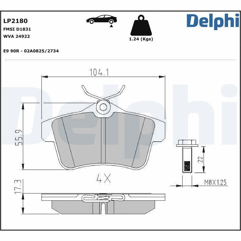 Задні дискові колодки Delphi LP2180