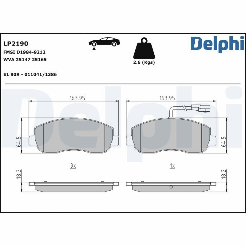 Гальмівні колодки Delphi LP2190 ціна, від 27.52 USD