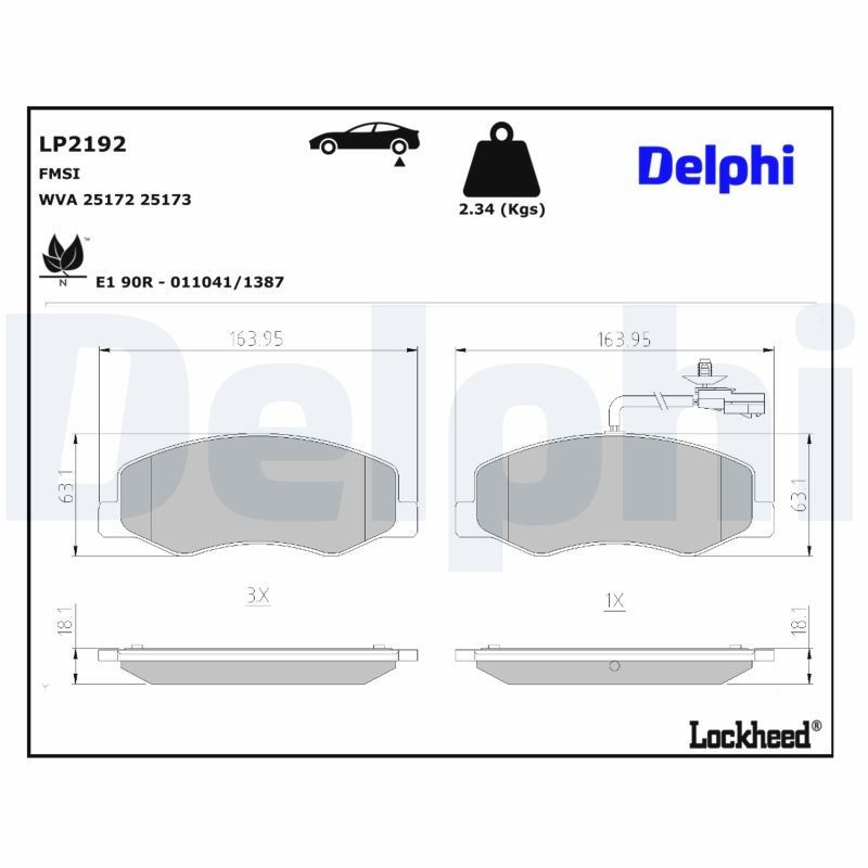 Задні дискові колодки Delphi LP2192