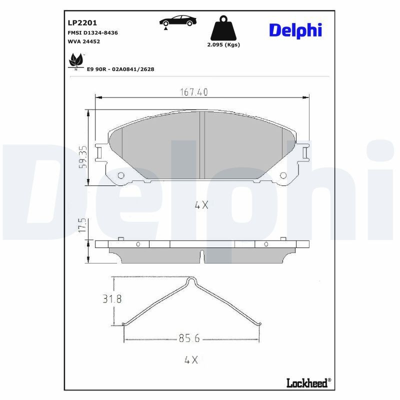 LP2201 Delphi Передні гальмівні колодки