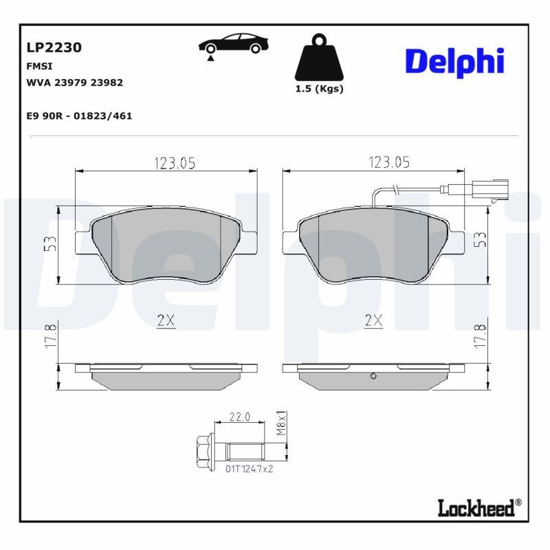 LP2230 Delphi Передні гальмівні колодки