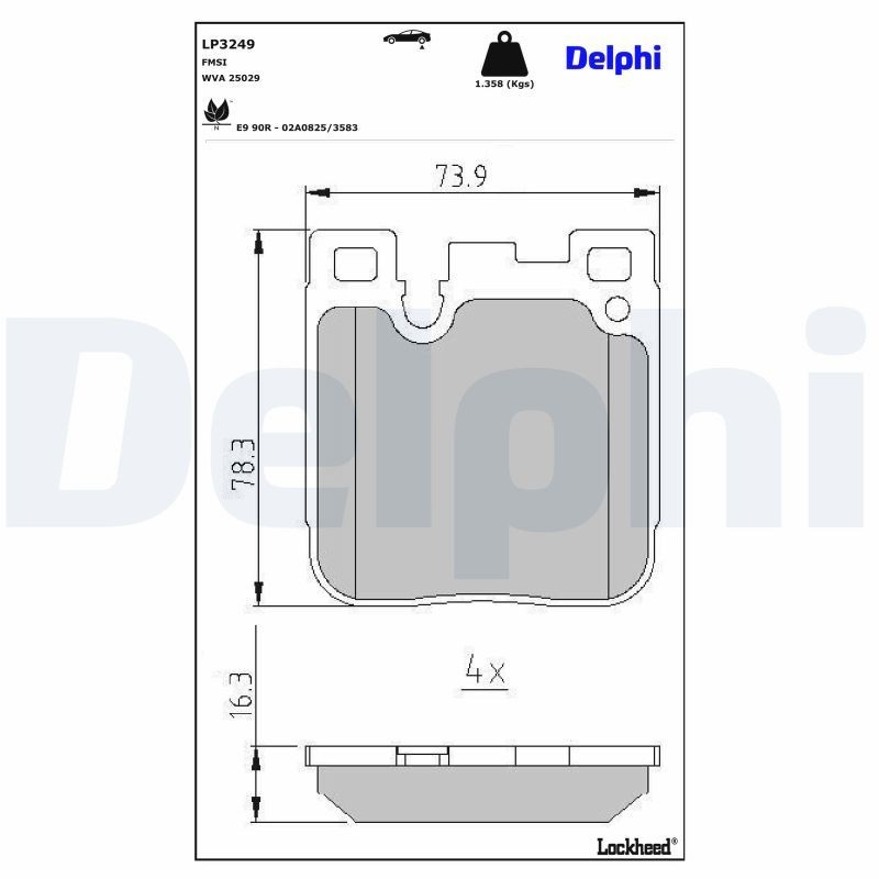 Купити LP3249 Delphi Задні колодки