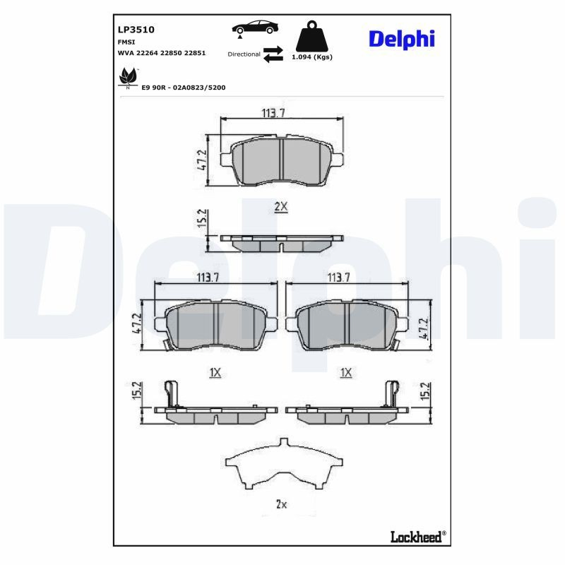 Тормозні колодки Delphi LP3510