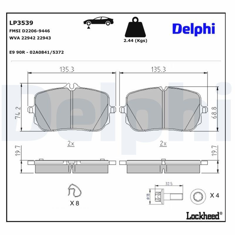 Тормозні колодки Delphi LP3539