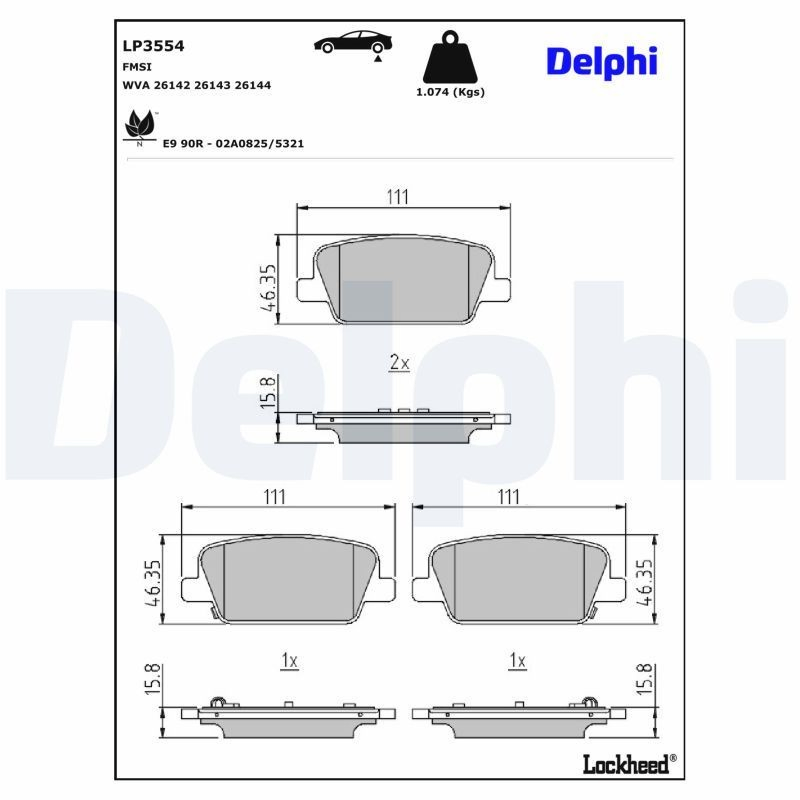 Купити LP3554 Delphi Задні колодки