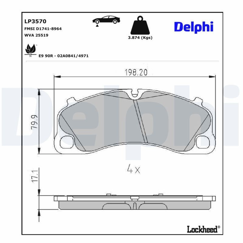 Купити LP3570 Delphi Колодки гальмівні передні, дискові