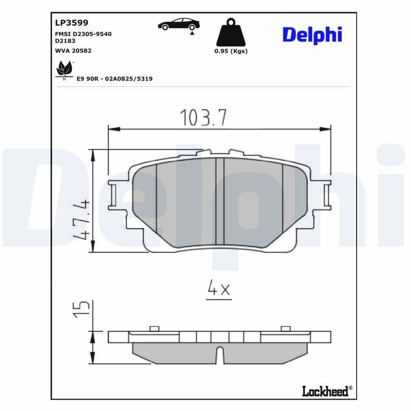 Задні дискові колодки Delphi LP3599