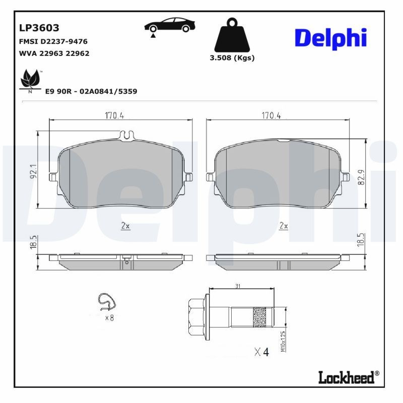 Тормозні колодки Delphi LP3603