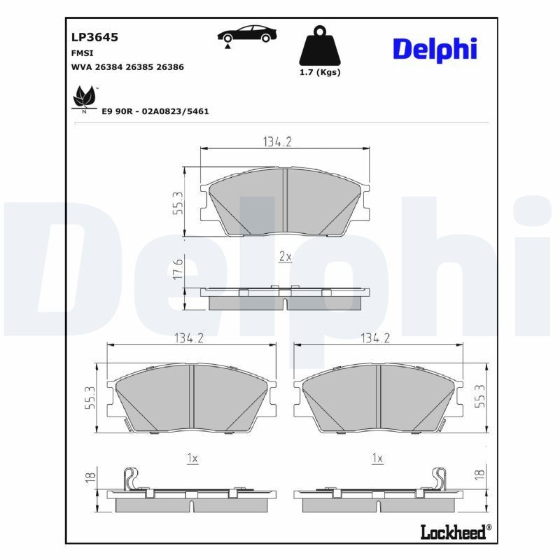 Купити LP3645 Delphi Колодки гальмівні передні, дискові