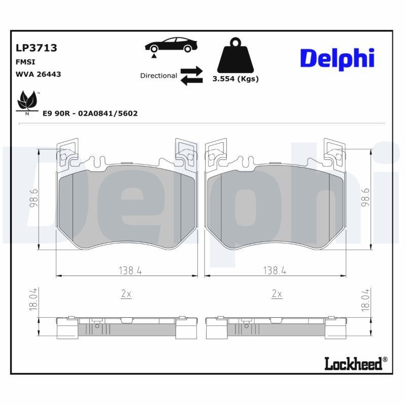 Купити LP3713 Delphi Колодки гальмівні передні, дискові